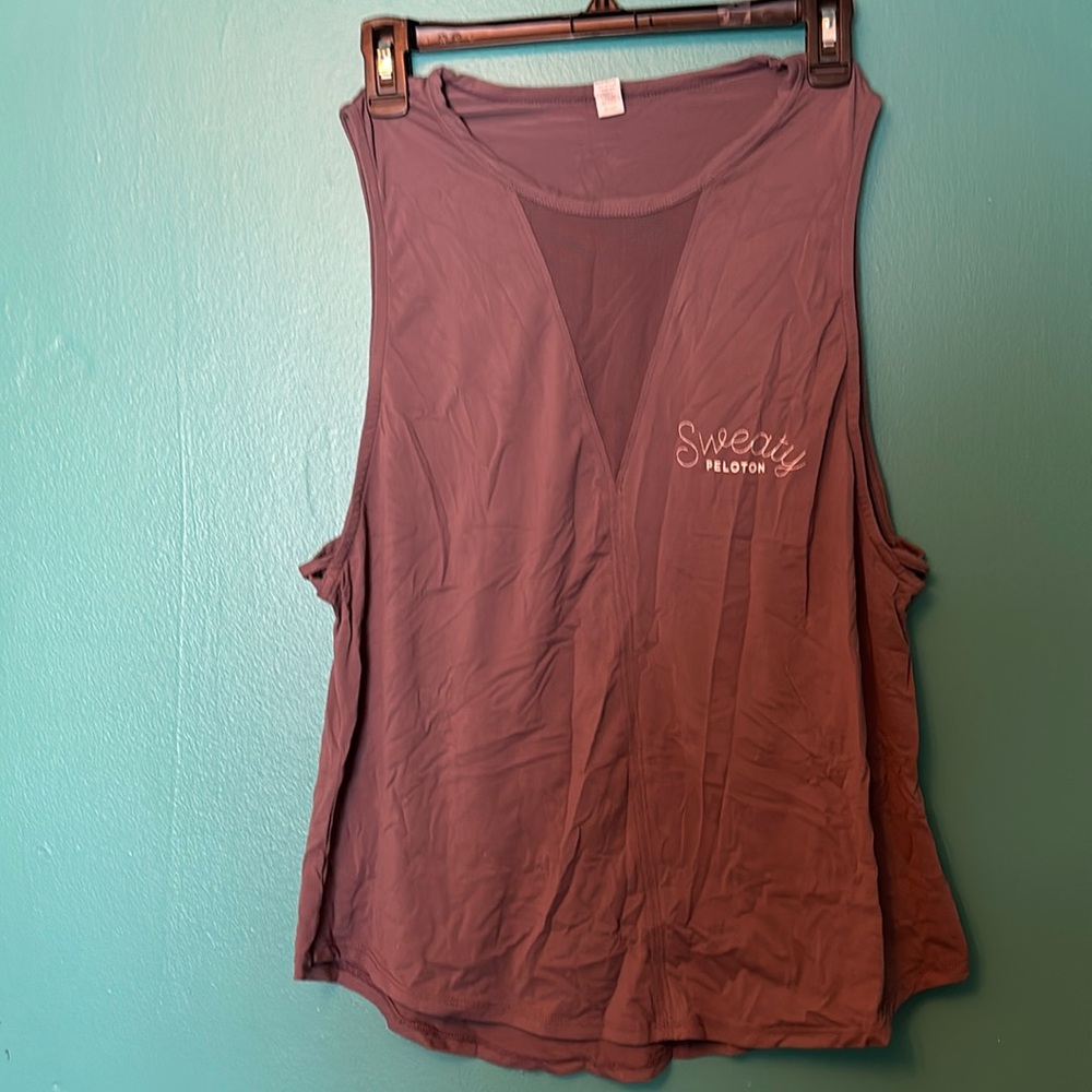 EUC Glyder/Peloton tank with cute crisscrosses at underarms. Size L